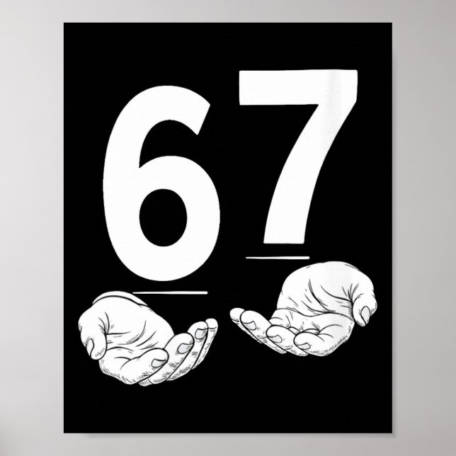 Poster Womens Funny Six Seven 6 7 Meme Gen Alpha Slang 6  (Frente)