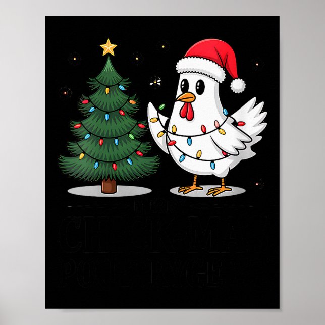 Poster Womens Merry Chick-mas Ultrygeist Funny Chicken Gh (Frente)