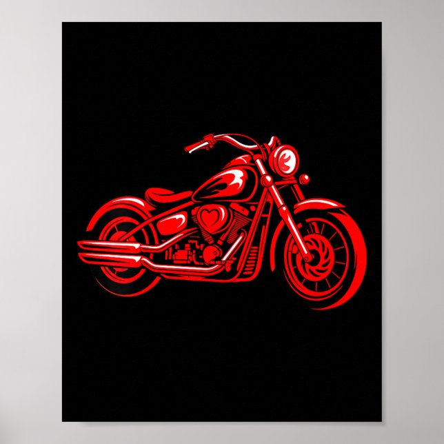 Poster Women's Motorcycle Heart Biker Valentines Day Ride (Frente)