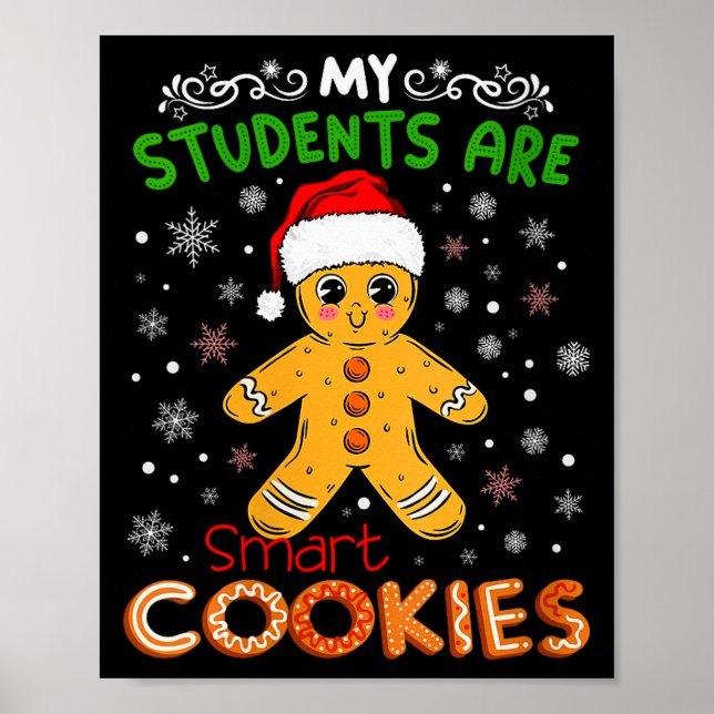 Poster Womens My Students Are Smart Cookies Christmas Gin (Frente)