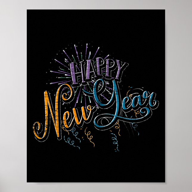 Poster Womens New Years Eve Celebration Confetti Firework (Frente)