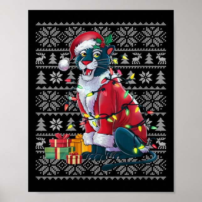 Poster Womens Panther Xmas Sweater Style Febre Panth (Frente)