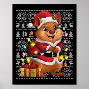 Poster Womens Quokka Xmas Sweater Style Ugly Papais noeis