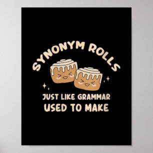 Poster Womens Sinônimo Rolls Piada Rolls Cinnamon Rolls G
