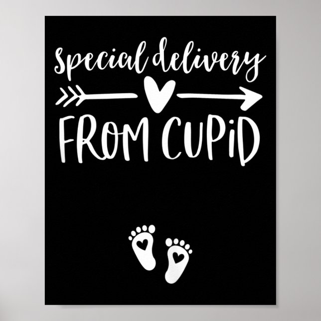 Poster Womens Valentines Day Couples Pregnancy Announceme (Frente)