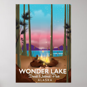 Poster Wonder Lake, parque nacional de Denali no Alasca