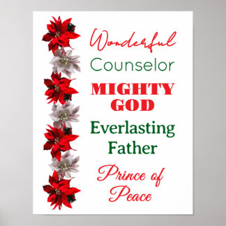 Poster Wonderful Counselor Names of Jesus Christmas