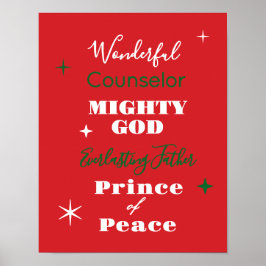 Poster Wonderful Counselor Names of Jesus Christmas