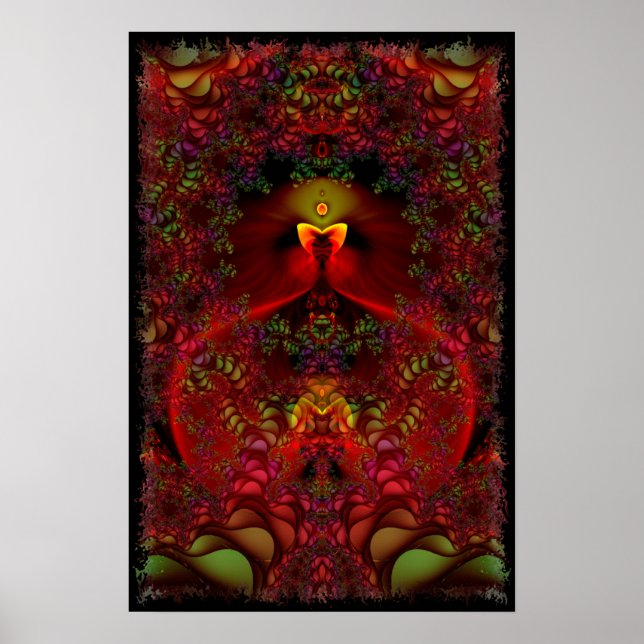 Póster Wonderland Abstrato Psychedelic Arte Fractal (Frente)