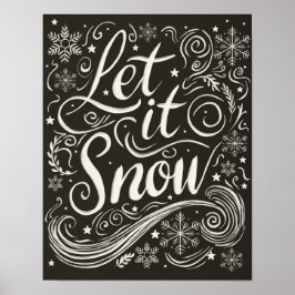 Poster Wonderland Chalkboard De Inverno Deixa-A Neve