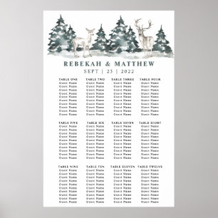 Poster Wonderland da Floresta de inverno com Gráfico de