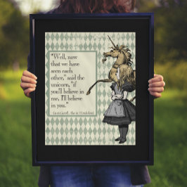 Poster Wonderland, vou acreditar em você, citação do Unic