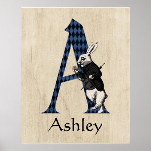 Poster Wonderland White Rabbit - Letra A