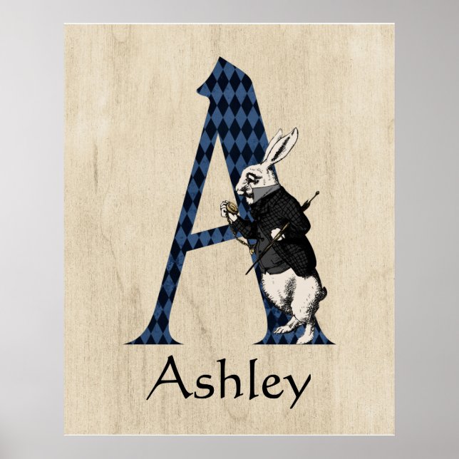 Poster Wonderland White Rabbit - Letra A (Frente)