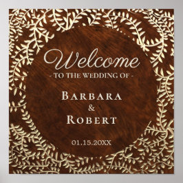 Poster Wood Welcome Wedding