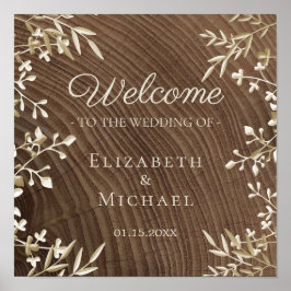 Poster Wood Welcome Wedding