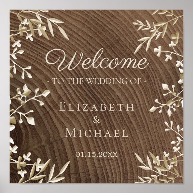Poster Wood Welcome Wedding (Frente)
