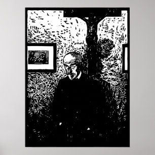 Póster Woodcut de J. - K. Huysmans