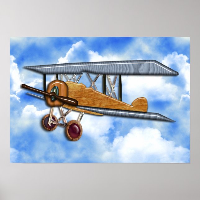 Poster Wooden Biplane (Frente)