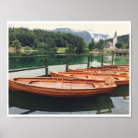 Wooden Boats Eslovênia Cêntico Lago Fotografia Mis