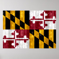 Wooden Marylander Flag