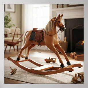 Poster Wooden Rocking Horse