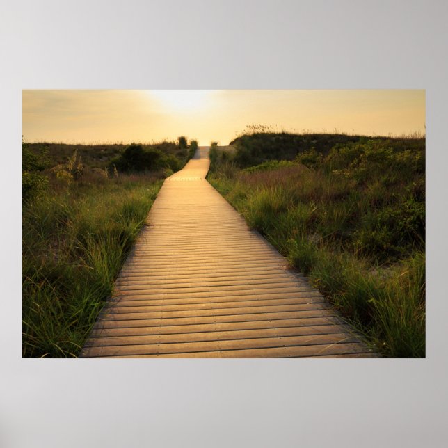 Poster Wooden Walkway para Praia (Frente)