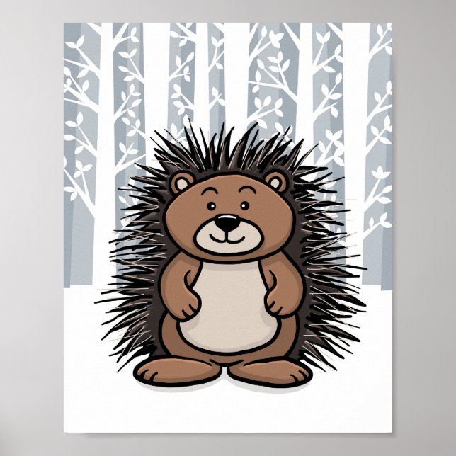 Poster Woodland Animal Porcupine (Frente)