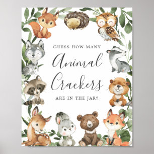 Poster Woodland Baby Adivinha Quantas Bolachas De Animais