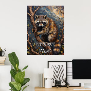 Poster Woodland Bandit: Raccoon nas filiais