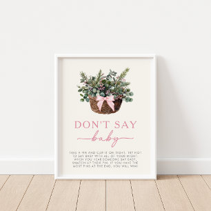 Poster Woodland de inverno Não diga sinal de jogo de Chá 