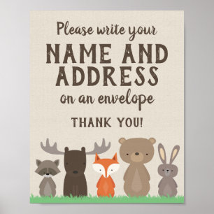 Poster Woodland escreva seu nome e endereço no envelope