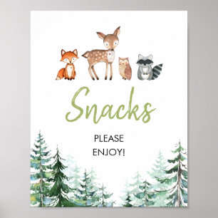 Poster Woodland Forest Oh Boy Chá de fraldas Snacks