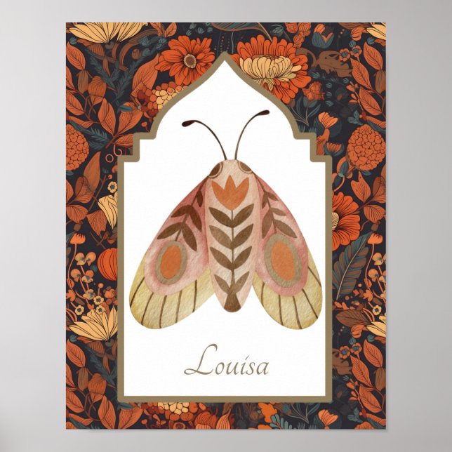 Poster Woodland Moth Terthy Wall Art Floral (Frente)