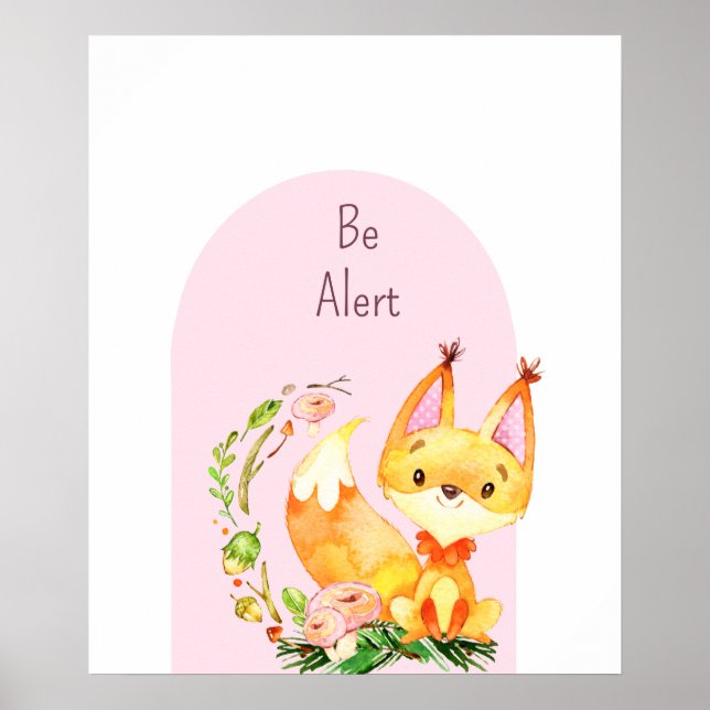 Poster Woodland Nursery Baby Animal (Frente)