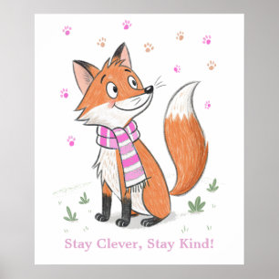 Poster Woodland Pink Cheeky Fox - Playboy Animal