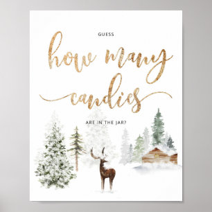 Poster Woodland veer adivinha quantos doces