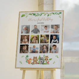 Poster Woodland Wild Um Primeiro Ano Foto Sinal de Marco