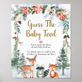 Poster Woodland Winter Animal Forest Adivinha a Comida do