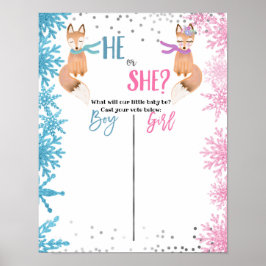 Poster Woodland Winter Fox Animal Voting Conselho