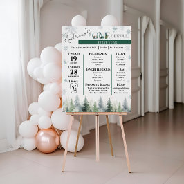 Póster Woodland Winter ONEderland Milestones Poster