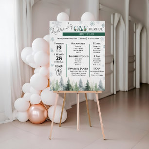 Póster Woodland Winter ONEderland Milestones Poster