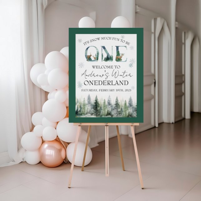 Póster Woodland Winter ONEderland Welcome Poster (Criador carregado)