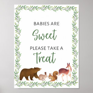 Poster WoodlandBaby Chás Bebês São Sinal Doce