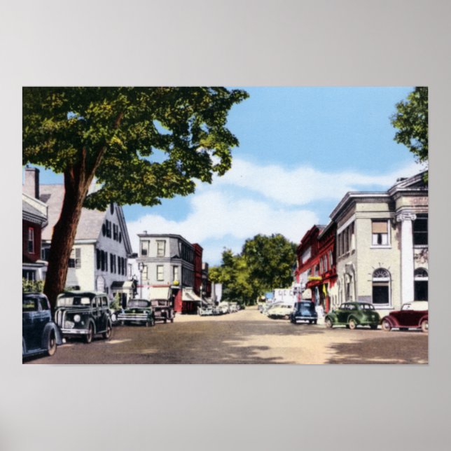 Poster Woodstock Vermont Central Street (Frente)