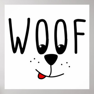 Poster Woof! Presente de desenho animado de cachorro-doce