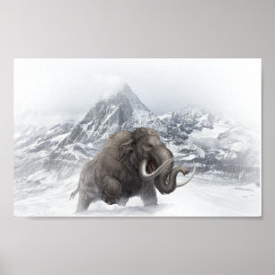 Poster Wooly Mammoth Era pré-histórica do gelo animal