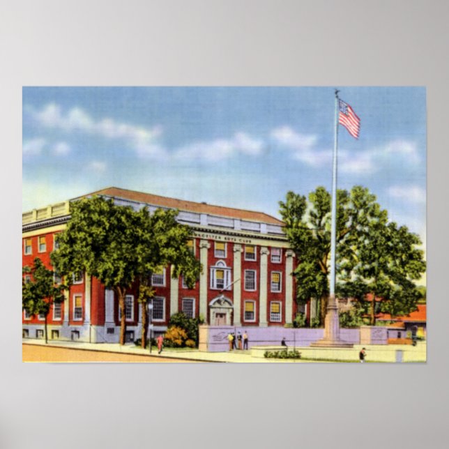 Póster Worcester Massachusetts Lincoln Square Boys Club (Frente)