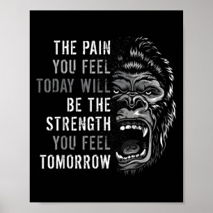Poster Workout De Motivação E Citações De Gym Gorilla Min