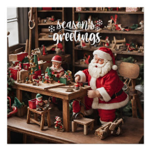 Póster Workshop de Brinquedos de Natal dos papais noeis
